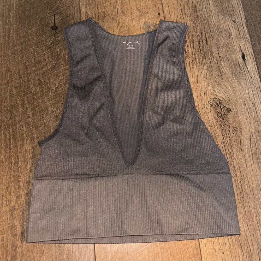 Out From Under Urban Outfitters Ribbed Top Gray Size Medium